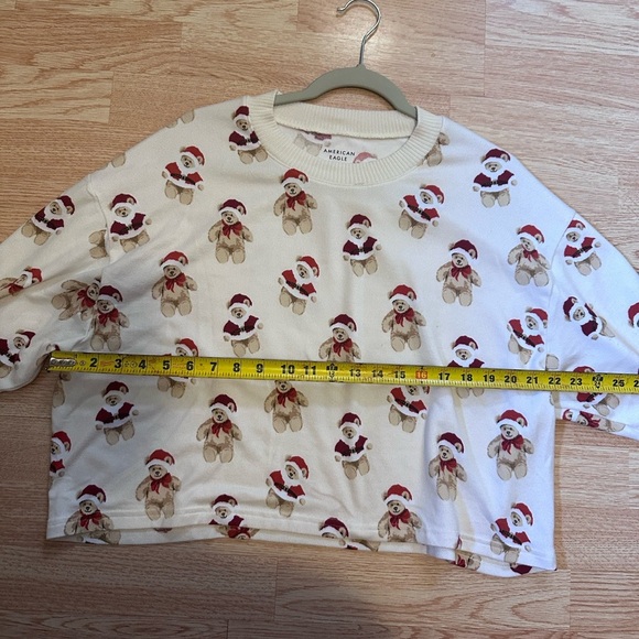 White Teddy Bear Sweatshirt Christmas‎ Super Soft Size Large - Picture 3 of 5